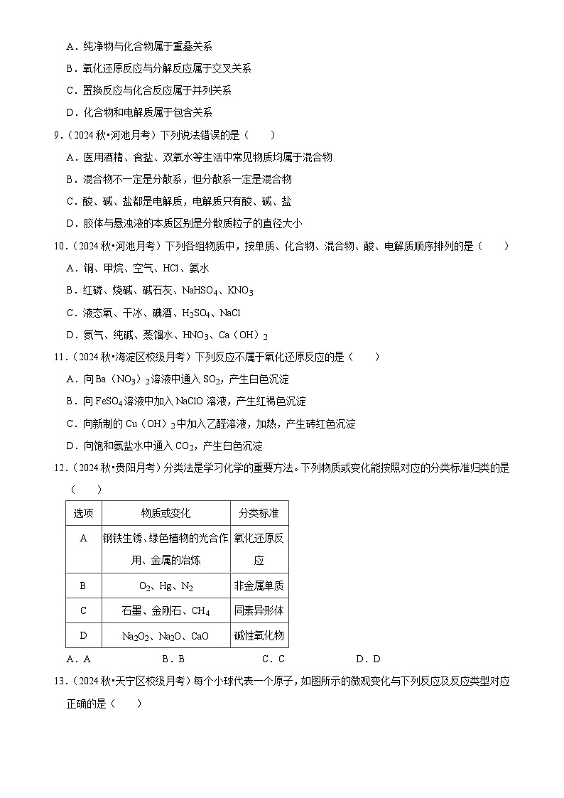 2025高考化学解密之考点篇试题 物质的组成、性质和分类（Word版附解析）第3页