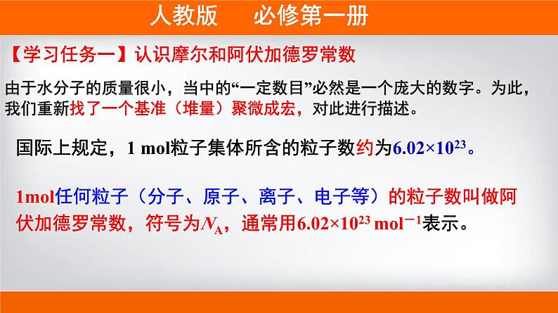 人教版 (2019)高中化学 必修 第一册2-3《第1课时 物质的量的单位——摩尔》课件第4页