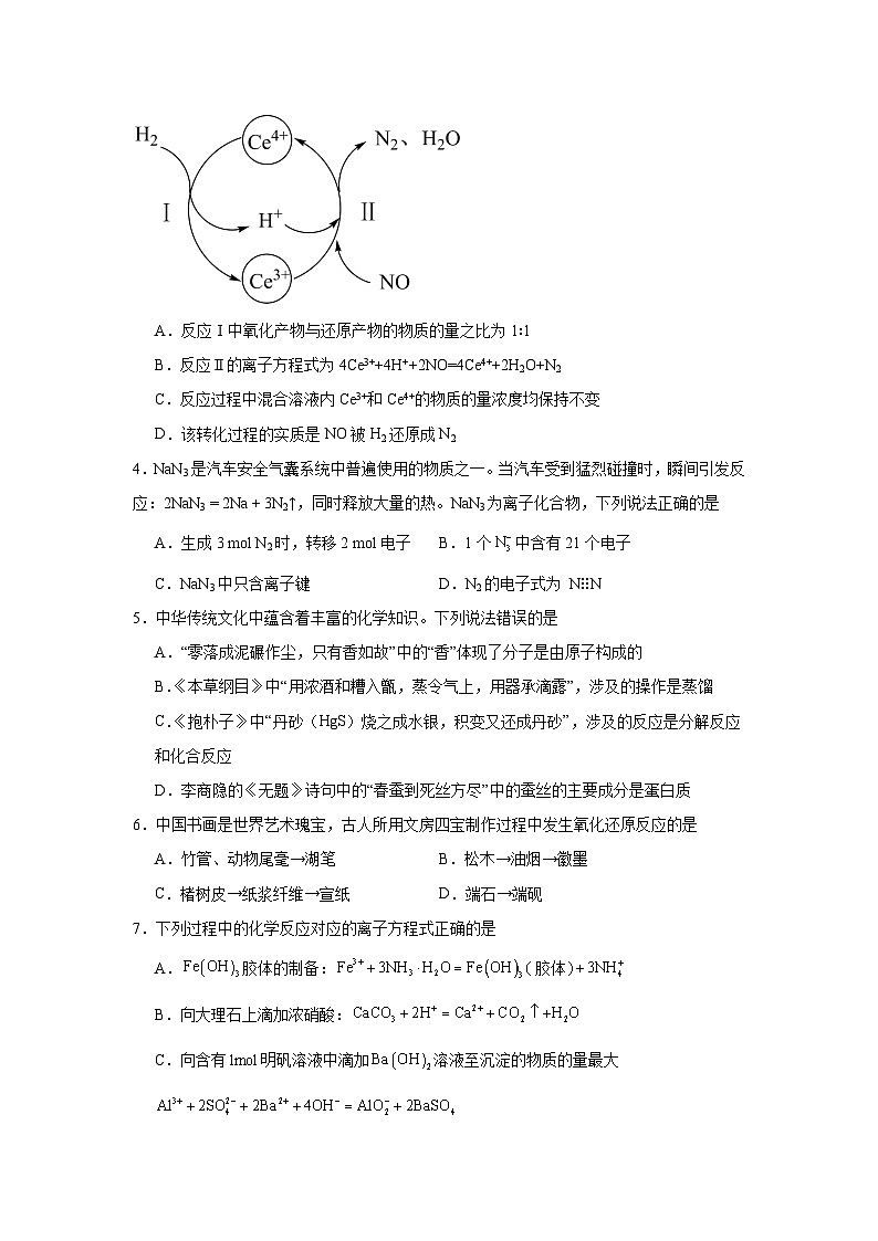 2024年下学期长沙市长郡梅溪湖中学高一期末考试化学试题第2页