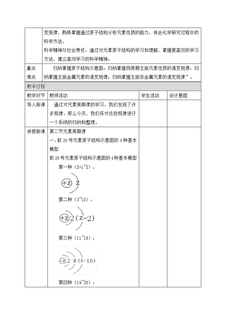人教版高中化学必修 第一册  4-2《元素周期律》教案（第3课时）第2页