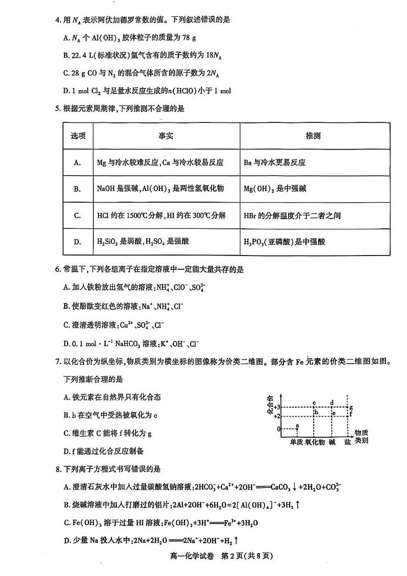 高一化学第2页