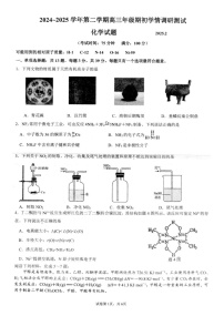 江苏省扬州市高邮市2024-2025学年高三下学期开学考试化学+答案
