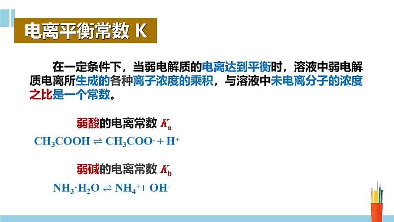 人教版高中化学选择性必修1《3-1-2  电离平衡(第2课时 电离平衡常数)》课件第4页