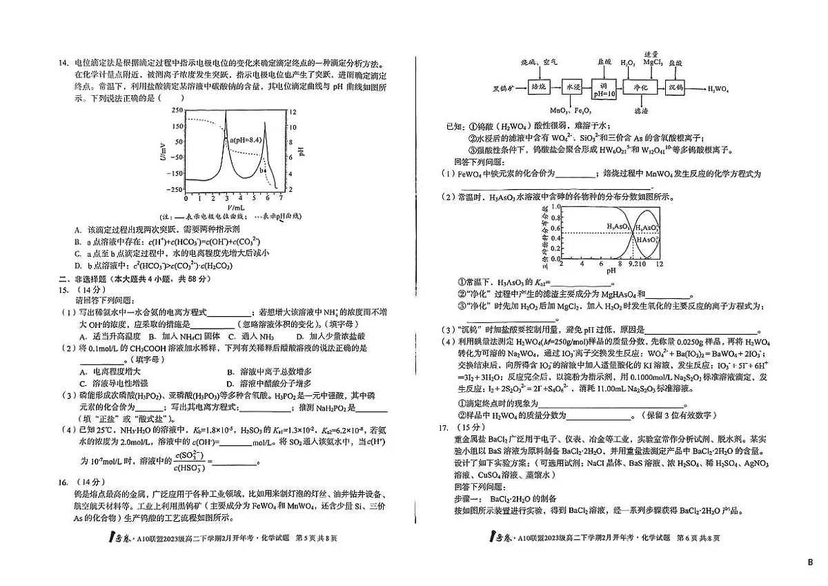 2025年高二下学期2月开学考_化学试卷（含答案）第3页
