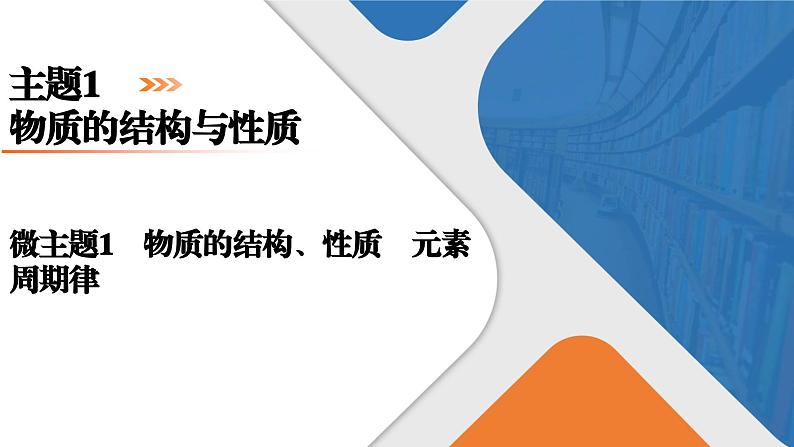 微主题1　物质的结构、性质　元素周期律  课件  2025届高考化学二轮复习第1页