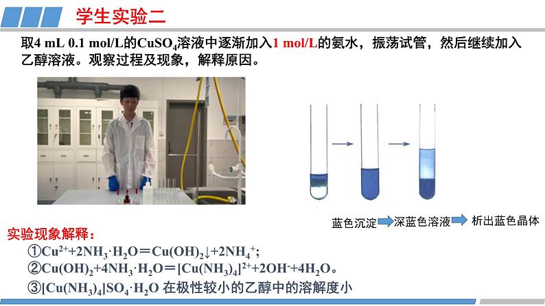 人教版高中化学 选择性必修2 第三章《实验活动  简单配位化合物的形成》教学课件第6页