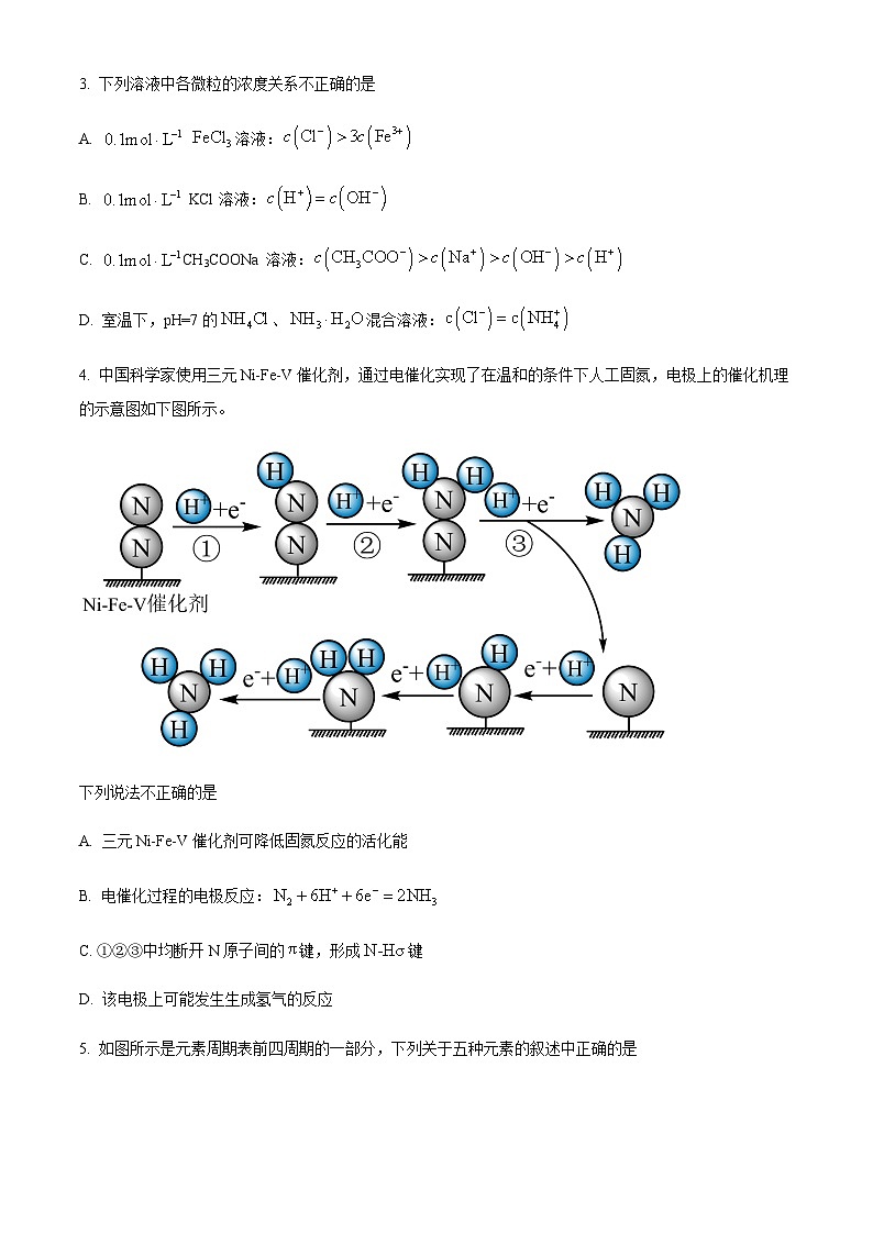 北京师范大学附属中学2024-2025学年高二上学期期末考试化学试题（含答案）第2页