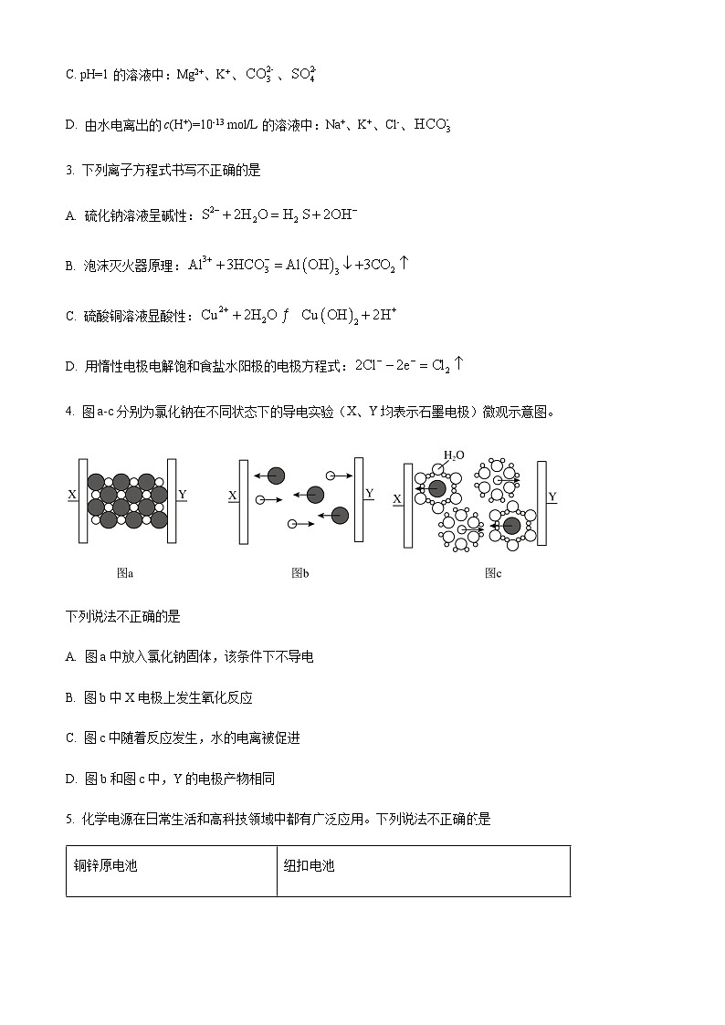 北京市十一学校2024-2025学年高二上学期1月期末考试化学试题（含答案）第2页