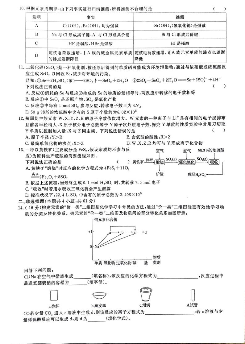 江苏省连云港市灌南县2024-2025学年高一上学期1月期末质量监测化学试卷（含解析）第2页