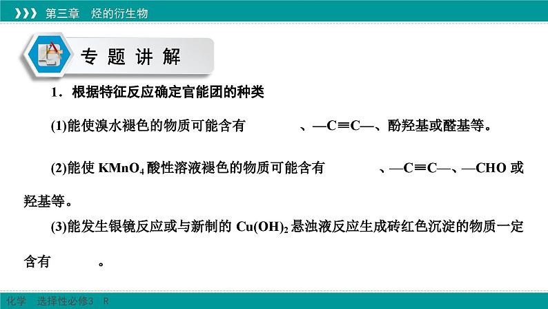 人教版高中化学选修3 3-5《微专题7_有机合成与推断突破口》课件第3页