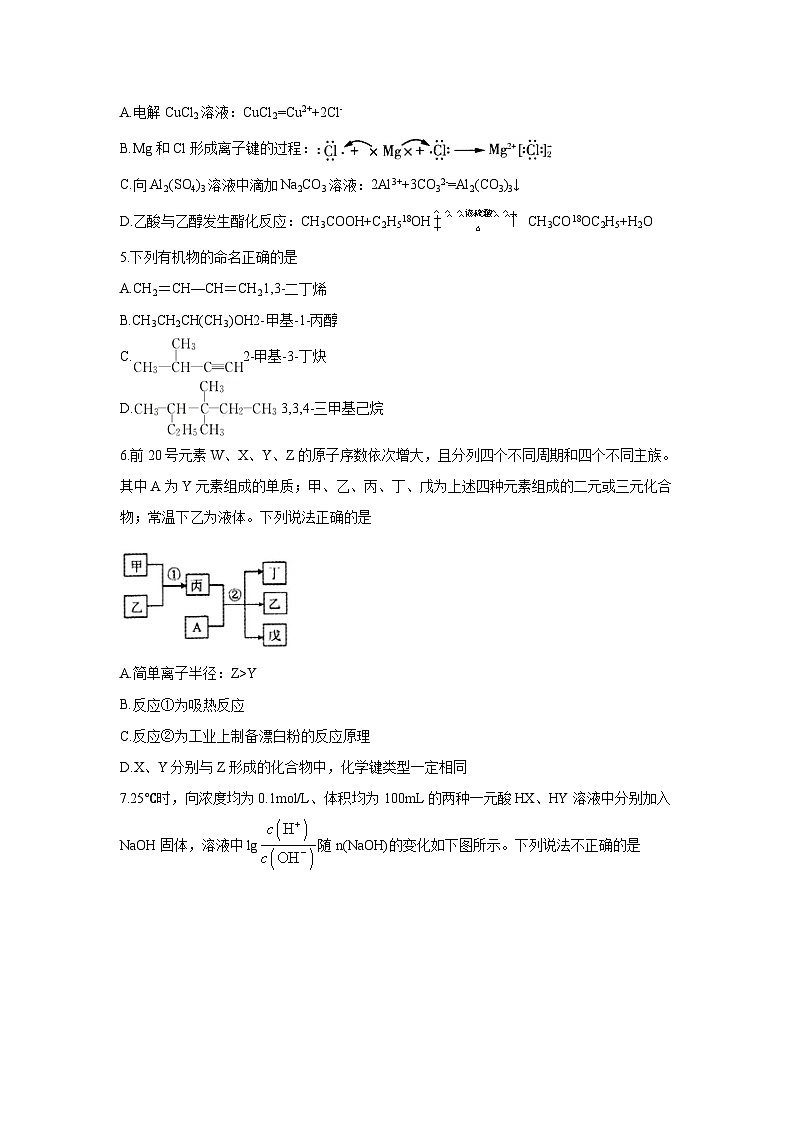 人教版选择性必修3 高二下学期期末考试化学试题（湖北省襄阳市试题 原卷版）第2页