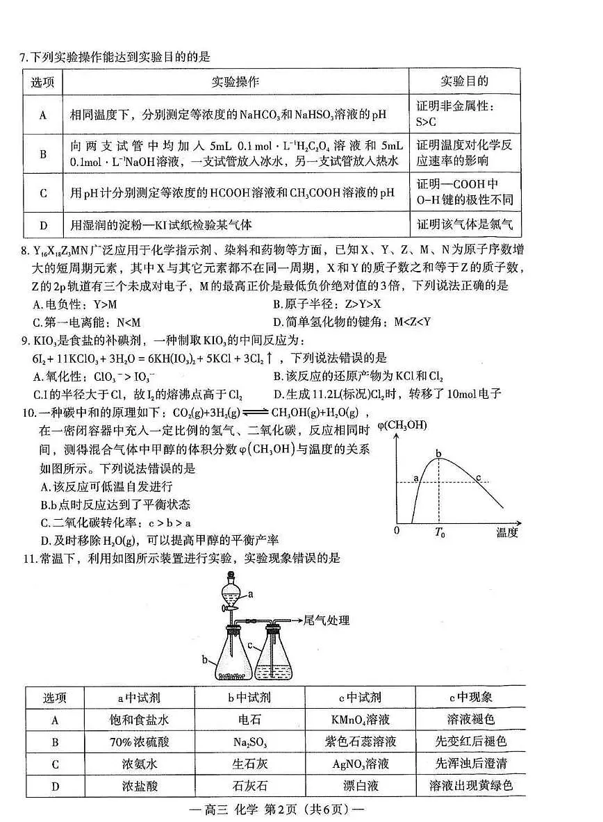 2025届江西省南昌市高三高考模拟第一次模拟-化学试题+答案第2页