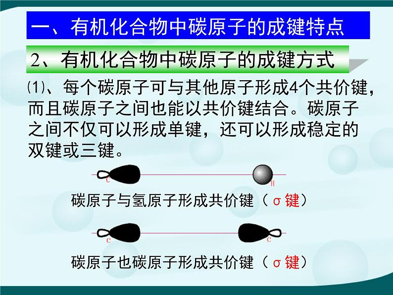 人教版 (新课标)高中化学选修5 1-2《有机化合物的结构特点》教学课件第7页