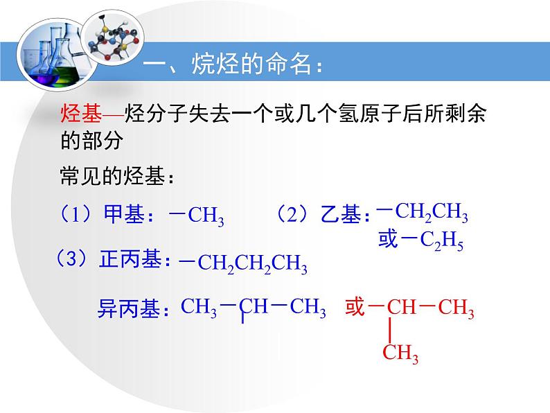 人教版 (新课标)高中化学选修5 1-3《有机化合物的命名》教学课件第2页