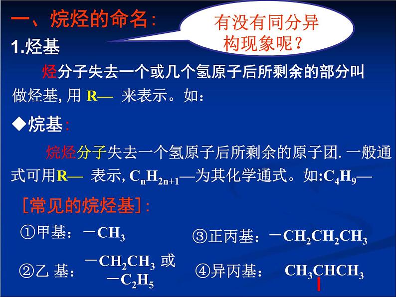 人教版 (新课标)高中化学选修5 1-3《有机化合物的命名》教学课件第3页