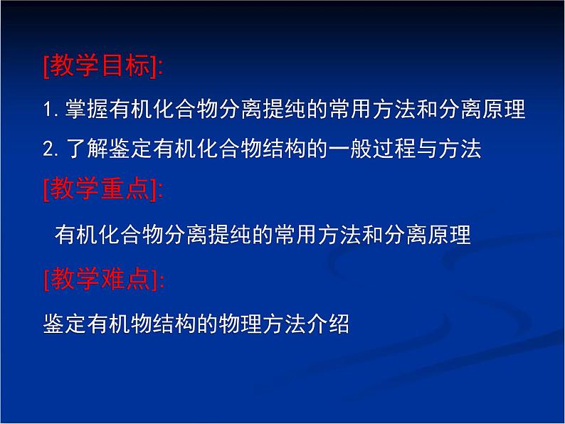 人教版 (新课标)高中化学选修5 1-4《研究有机化合物的一般步骤和方法》教学课件第2页