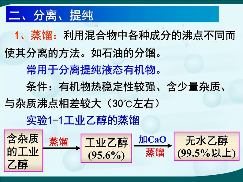 人教版 (新课标)高中化学选修5 1-4《研究有机化合物的一般步骤和方法》教学课件第5页