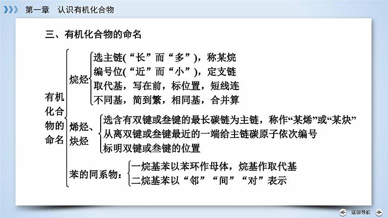 人教版 (新课标)高中化学选修5 1-4《认识有机化合物》复习课件第7页