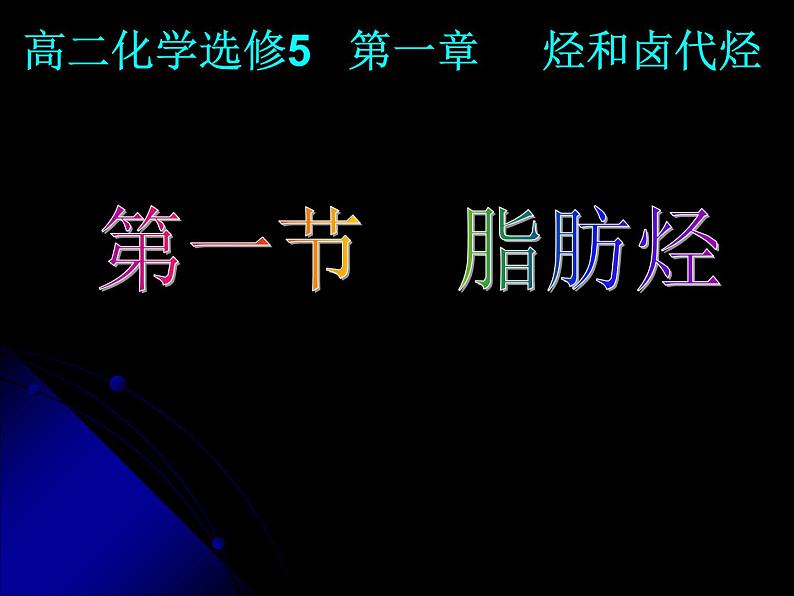 人教版 (新课标)高中化学选修5 2-1《脂肪烃》课件第1页