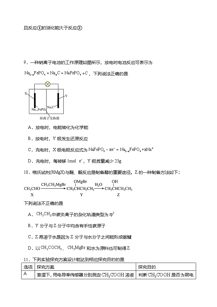 江苏省2025年普通高中学业水平选择性考试模拟卷(二)化学试卷第3页