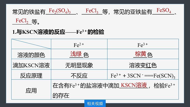 第三章　第一节　第2课时　铁盐和亚铁盐第6页