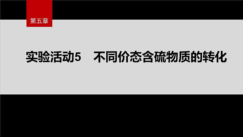 第五章　实验活动5　不同价态含硫物质的转化第2页