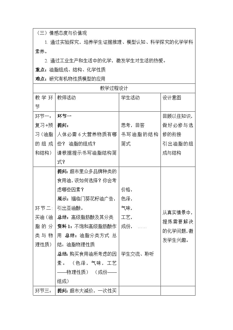 人教版 (新课标)高中化学 选修5 4-1《油脂》名师教案1第2页