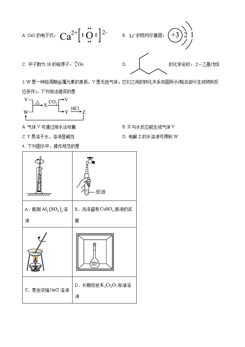 2025年1月河南省普通高等学校招生考试适应性测试（八省联考）化学试题第2页
