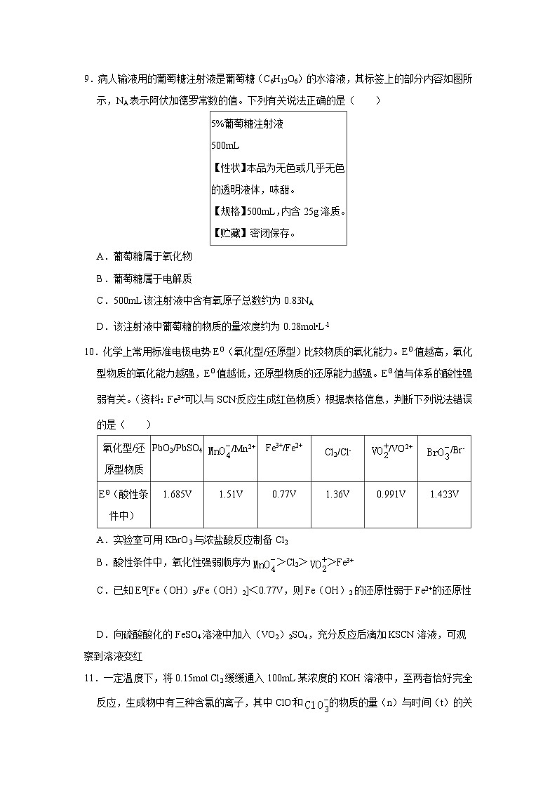 安徽省合肥市2024-2025学年高一下学期开学适应性模拟测试化学试题（解析版）第3页