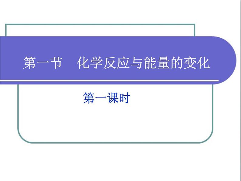 人教版 (新课标)高中化学选修4 第一章《化学反应与能量的变化》课件第1页