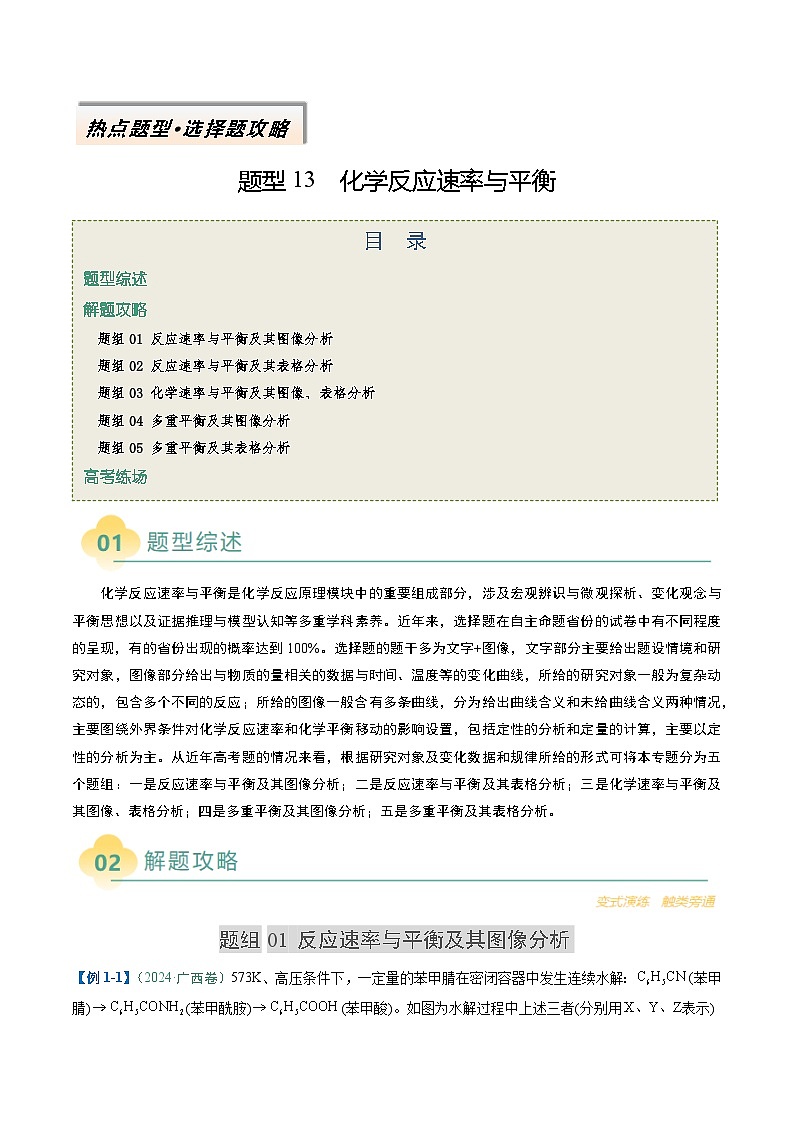 题型13 化学反应速率与平衡（解析版）第1页