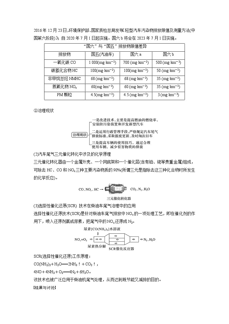 第二章　第二节　研究与实践　了解汽车尾气的治理(教师用书独具)（教师版）第2页
