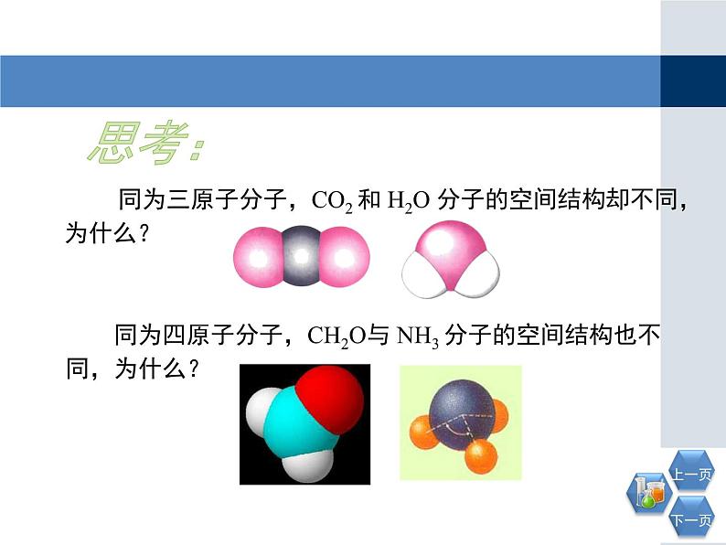 人教版 (新课标)高中化学选修3 2-2《分子的立体构型》第一课时教学课件第7页