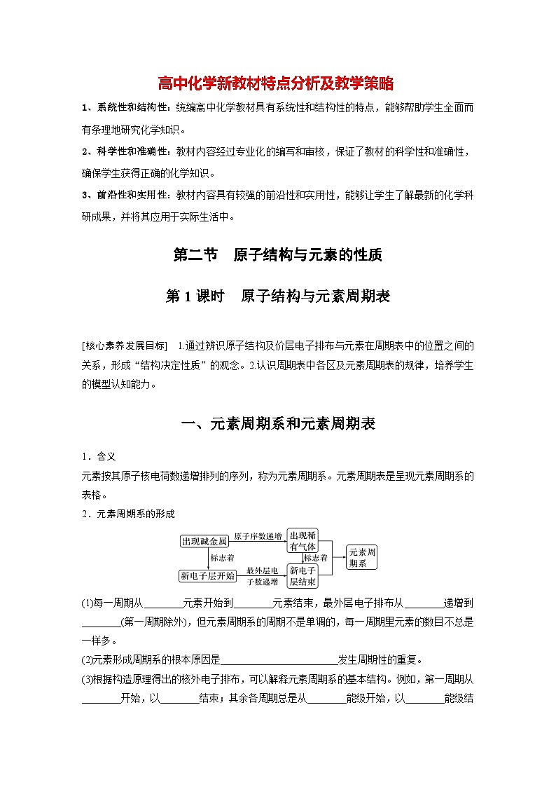 第一章   第二节　第1课时　原子结构与元素周期表（学习笔记）第1页