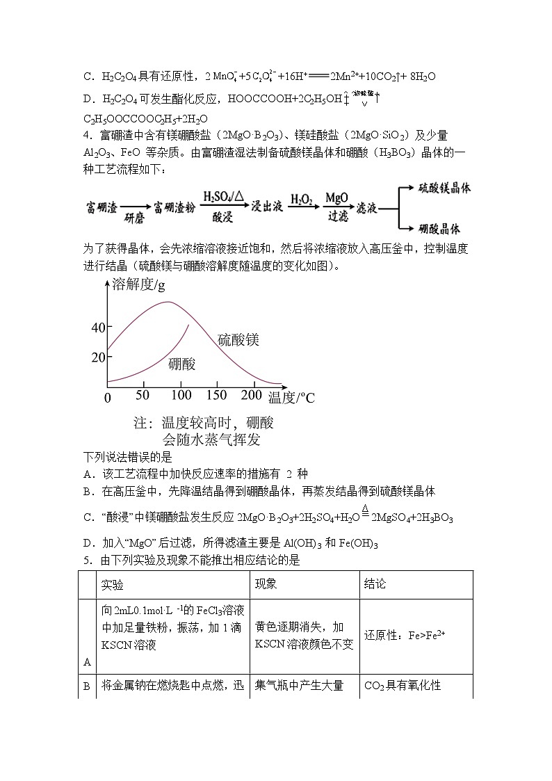 清河中学2024-2025学年度第二学期开学考试高二化学第2页