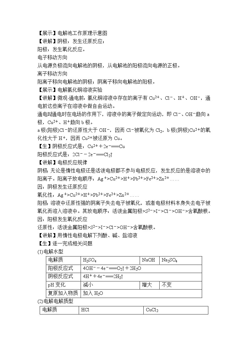 苏教版高中化学选择性必修1《1-2-3 化学能与电能的转化-电解池的工作原理（第3课时）》教案第2页