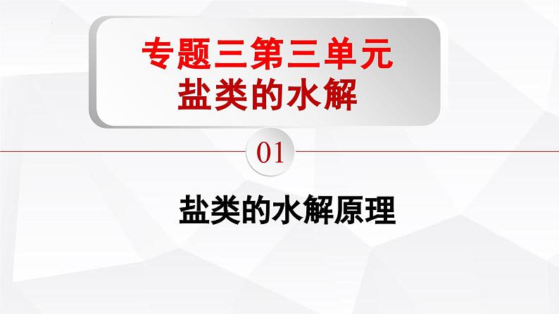 苏教版高中化学选择性必修1《3-3-1 盐类的水解（第1课时 盐类水解的原理）》课件第1页