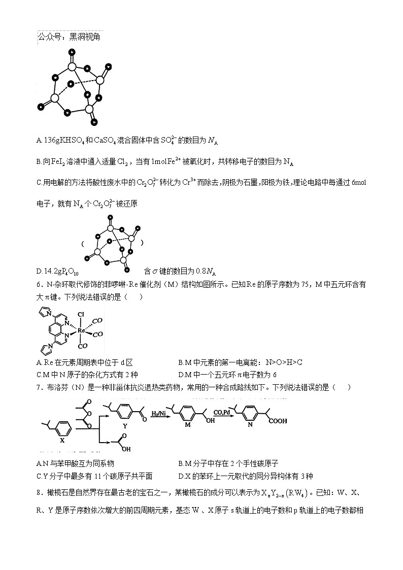 河北省邯郸市联考2024-2025学年高三上学期10月月考试题 化学 Word版含解析第2页