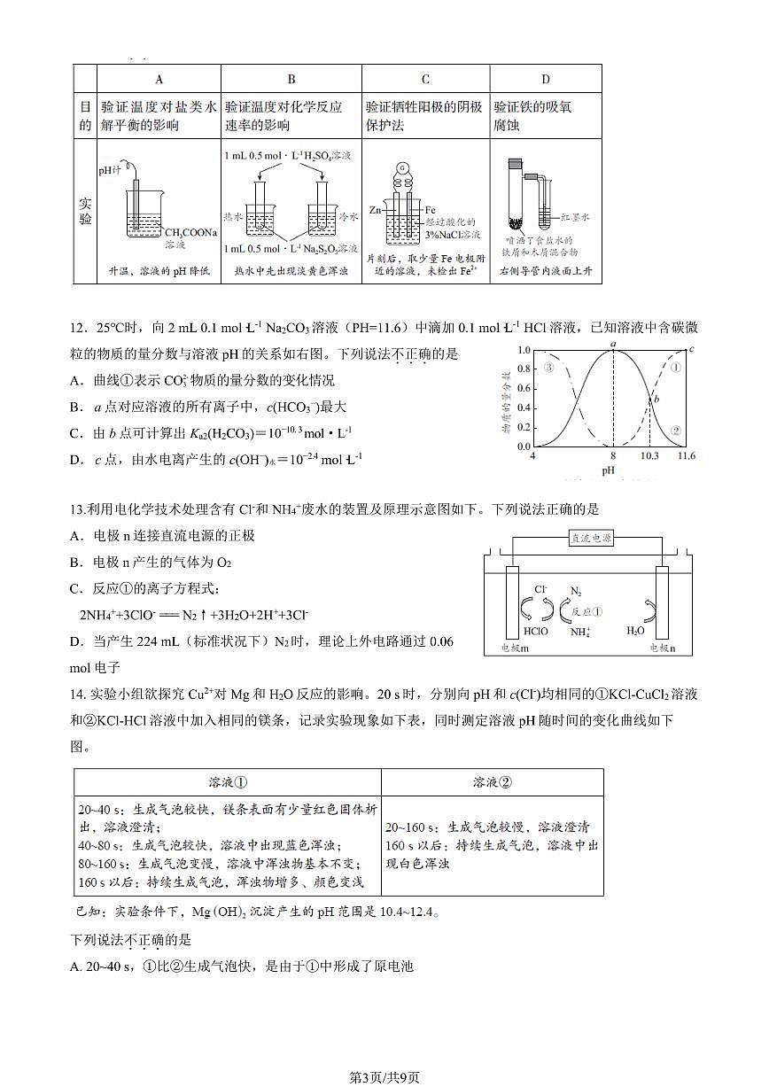 2025北京海淀高二（上）期末化学试卷（有答案）第3页