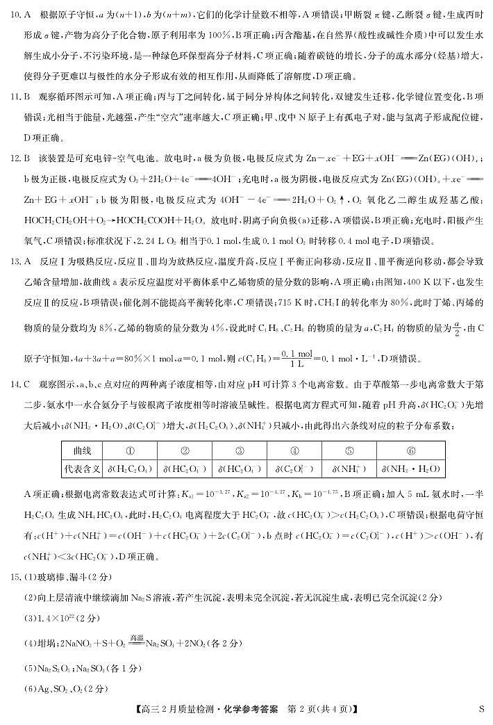 化学答案第2页