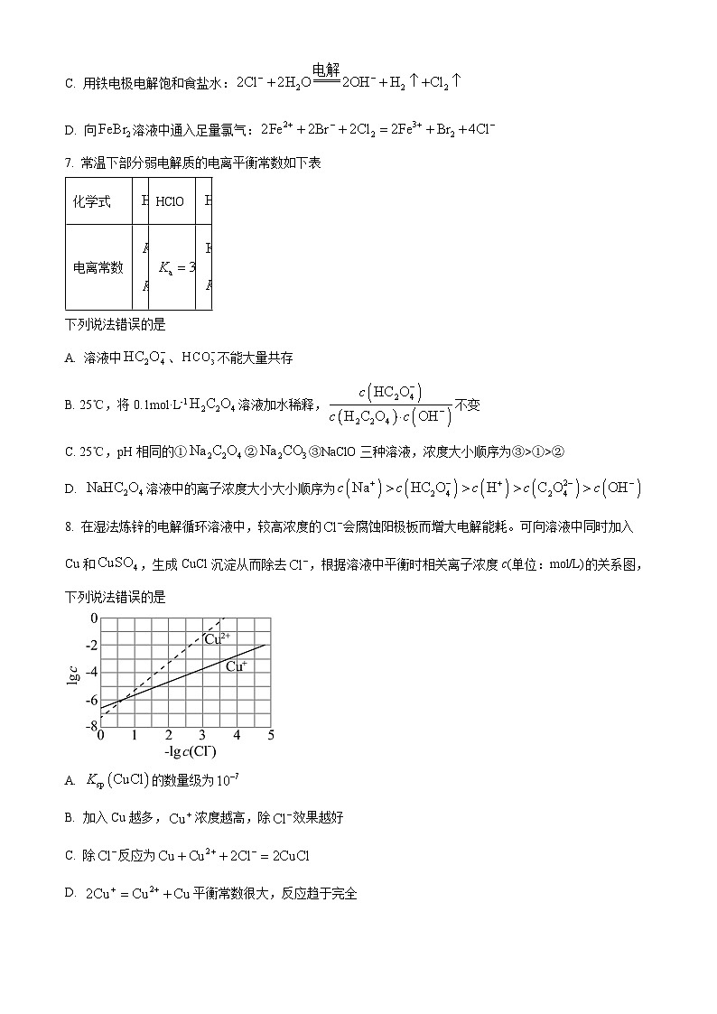 山东省济南市市中区山东省实验中学2024-2025学年高一上学期12月月考化学试题（原卷版）第3页