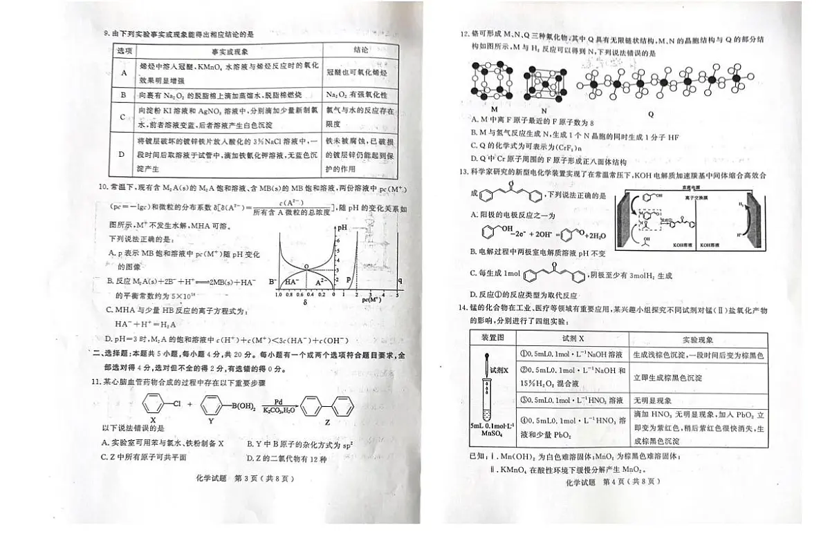 济宁市2025年高考模拟一模化学试卷+答案第2页