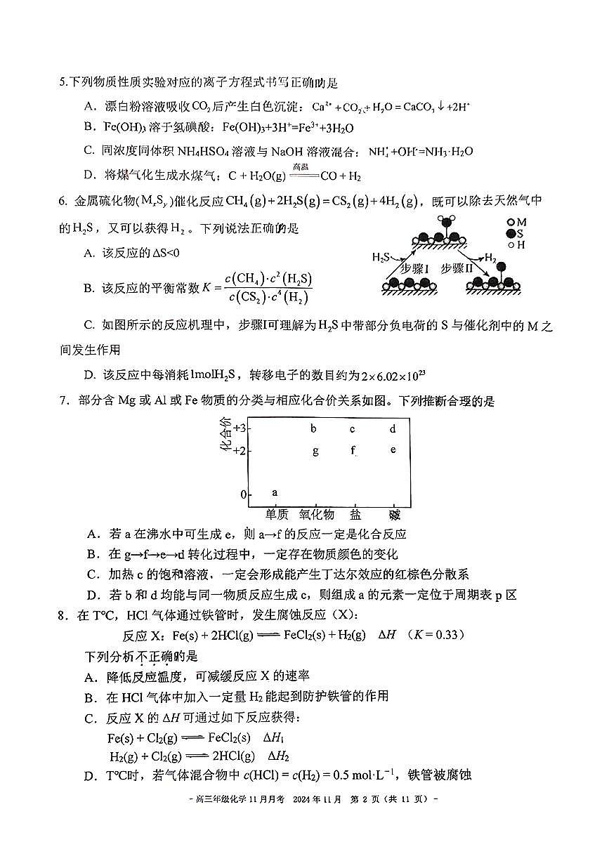 2024北京二中高三（上）期中化学试卷（有答案）第2页