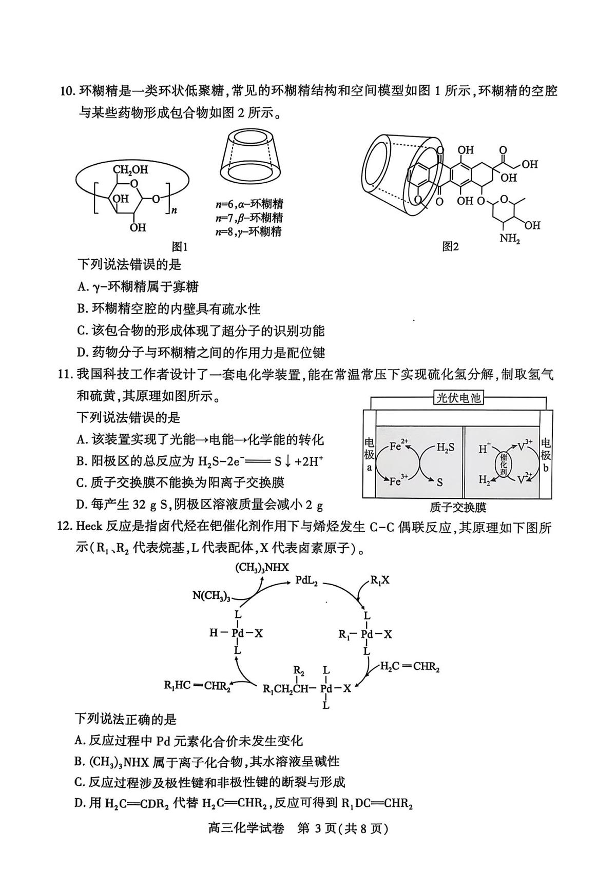 湖北省武汉市2025届高三二调 高中毕业生二月调研考试 化学试题及答案第3页