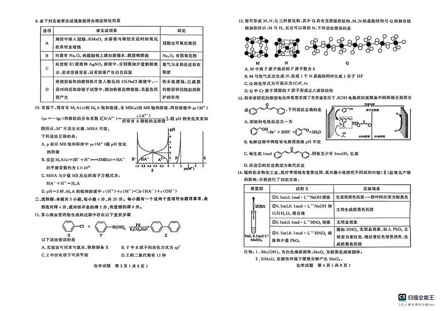 2025届山东济宁一模化学试题第2页