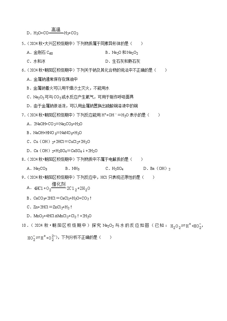 北京市2024-2025学年高一下学期开学模拟测试 化学练习卷（含解析）第2页