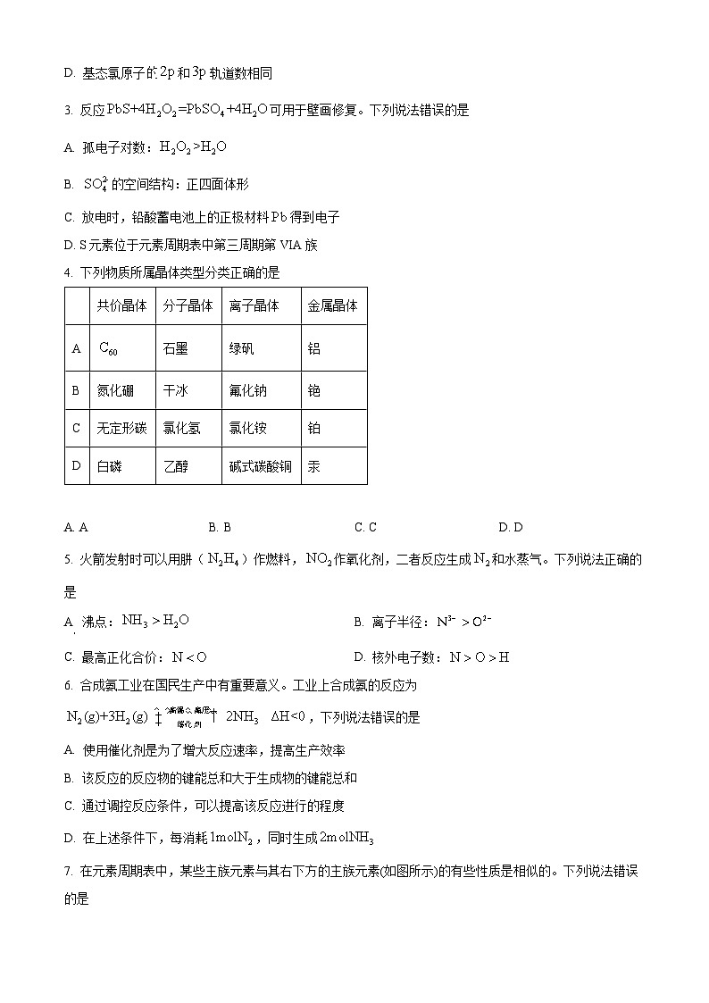 辽宁省多校联考2024-2025学年高二上学期期末考试化学试卷  Word版无答案第2页