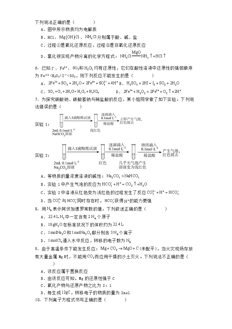 河南省驻马店市新蔡县第一高级中学2024-2025学年高一上学期1月月考 化学试题【含答案】第2页