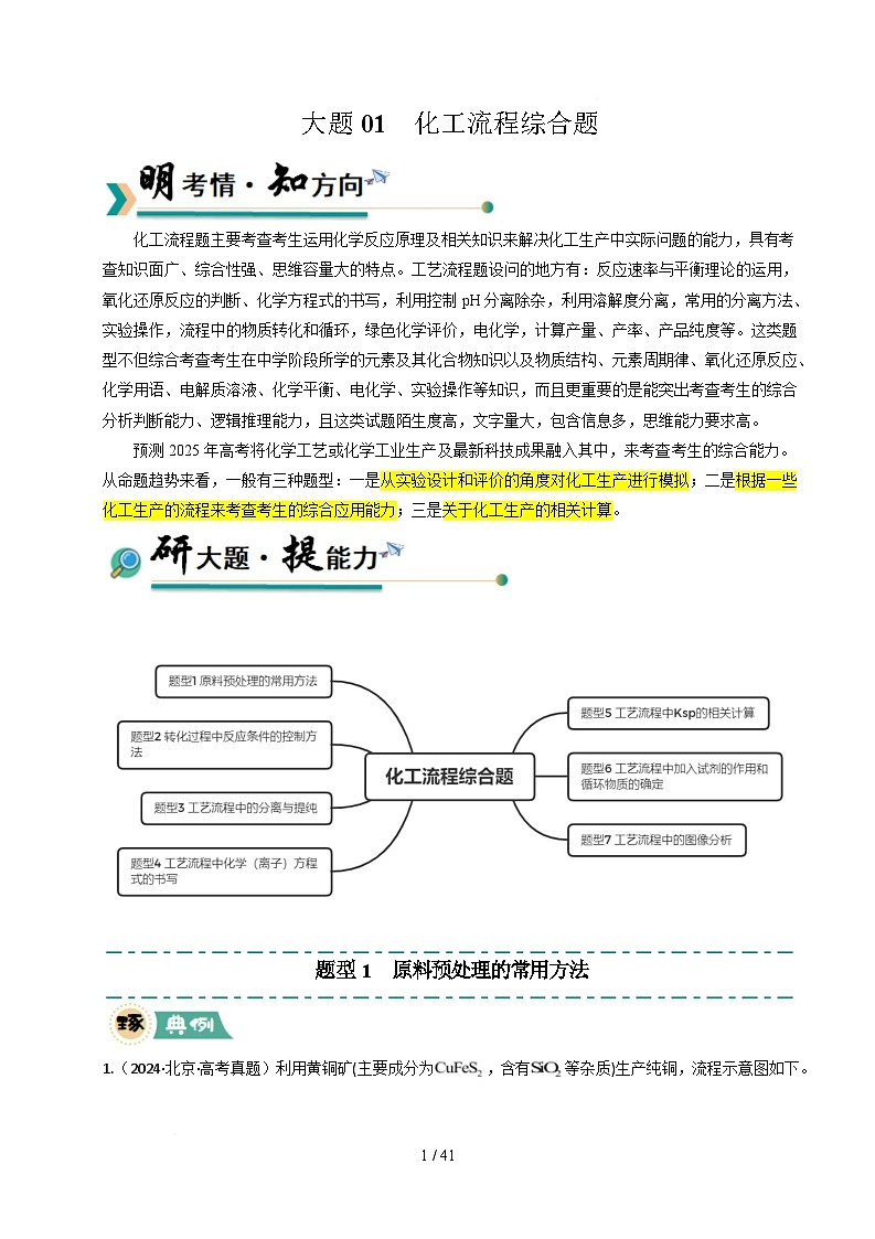 大题01 化工流程综合题（逐空突破）（解析版）第1页