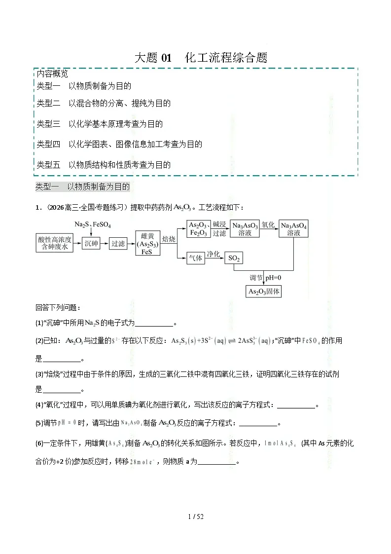 大题01 化工流程综合题（分类过关）（解析版）第1页